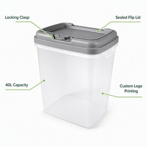 Flip Lid Locking <strong>Food</strong> Grade Storage Bin <strong>15kg</strong> Pet <strong>Food</strong> <strong>Container</strong> <strong>Dog</strong> Cat <strong>Food</strong> Storage <strong>Container</strong> - Product Image 2