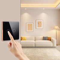 Touchmi 2.5D曲面面板2组欧洲供电图雅Wifi智能家居触摸传感器开关Wifi智能开关