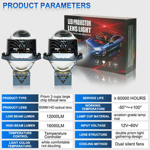 Proyector Bi-LED de Alta Calidad de 120W y 16000 Lúmenes, Lente Láser Bi de 3 Pulgadas, Lente HD, Reflector Dual, Faro LED de Doble Láser - Product Image 3