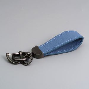 Luxury PU Leather <b>Customized</b> Eco-Friendly Silk Screen Printed Rectangle Shape Keychain Strap Zinc Alloy Ring Black Red Green <b>Key</b> - Product Image 3