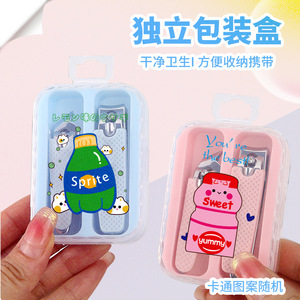 Cute Baby Nail Clipper Set Metal Pu Portable For 1-6 Years Old Children Pink Plastic Box Packaging - Product Image 5