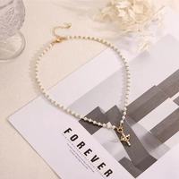 Collier de perles croisées personnalisé, tendance et de luxe léger, style rétro simple, best-seller transfrontalier Europe-Amérique