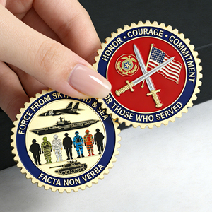 Moneda de desafío de metal con logotipo, chapada en cobre, con grabado y esmalte duro, para artesanía metálica - Product Image 1