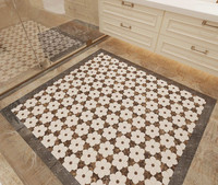 Venta al por mayor barato flores de cerezo patrón mármol mosaico azulejo en piscina baño cocina inodoro piso pared azulejo