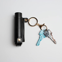YY Nouveau style porte-rouge à lèvres en cuir PU, étui portable pour brillant à lèvres, design simple et souple, porte-rouge à lèvres en cuir avec porte-clés