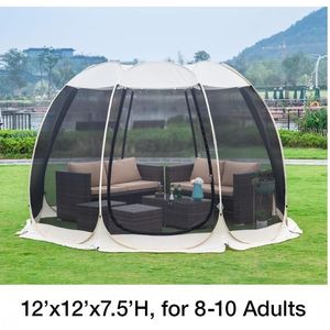 Bir yatak odası altı taraflı örgü tasarımı ile açık kamp ve toplama eğlence çadırı - Product Image 2