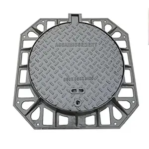 뜨거운 판매 사용자 정의 크기 및 로고 원형 주요 도로 배수 좋은 품질의 잠금 연성 철 맨홀 커버 - Product Image 6