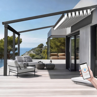 Auvent rétractable en aluminium motorisé automatique, pare-soleil en PVC imperméable pour cour extérieure, jardin, villa