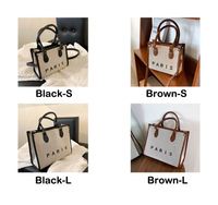 Sac fourre-tout de luxe en coton personnalisé avec logo brodé, tendance, en toile de haute qualité, style créateur parisien, nouvelle mode pour femme
