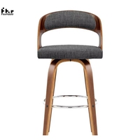 Wabi-sabiretro restaurant salle à manger en bois chaises de bar café comptoir avant dossier en bois tabouret de bar rembourré pour hôtels