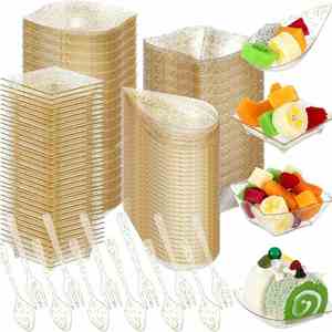 Ensemble de gobelets en plastique jetables, 8 styles, mini gobelets à apéritif, 2/3/4/5/6 oz, transparents, pour servir des fruits, de la crème glacée - Product Image 2