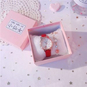 Xu hướng thời trang Dễ Thương Tai Kitten quay số vành đai thạch anh xem + Hoa Vòng đeo tay trẻ em đồng hồ báo thức - Product Image 5