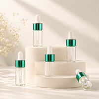 Mini flacons compte-gouttes en verre ambré 1-5ml, format voyage portable, bouchon doré, contenants cosmétiques rechargeables pour huiles essentielles, sérums et parfums