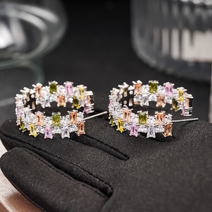 Pendientes de Aro Coloridos con Diseño de Dopamina para Mujer, Grandes, Elegantes y Modernos - Product Image 6