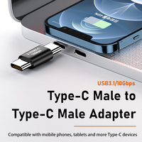 Konverter Transfer Data Flash USB Male ke Tipe C, konverter Transfer Data Flash PD 65W USB C Male ke Tipe C Male efisien 10Gbps untuk ponsel Pad Hard Disk