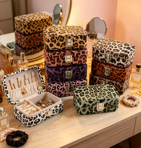 High-End Fashionable Florals Print Leather Creative Portable Rectangular Velvet Lining <b>Jewelry</b> Organizer <b>Box</b> for Rings <b>Necklaces</b> - Product Image 6