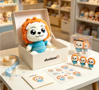 Boneka Singa Karakter Plushie Lembut Isi Dakron untuk Hadiah Promosi Boneka Plushie Custom