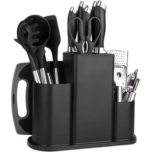 Ensemble d'ustensiles de cuisine élégant, nouveau style, noir, rose, vert, ensemble d'ustensiles de cuisine de luxe haut de gamme, ensemble d'ustensiles de cuisine en silicone - Product Image 1