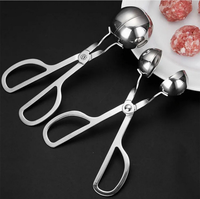Alat Pembuat Bakso Stainless Steel Anti Lengket, Penjepit dan Pembentuk Sendok, Peralatan Logam Tipe Garpu