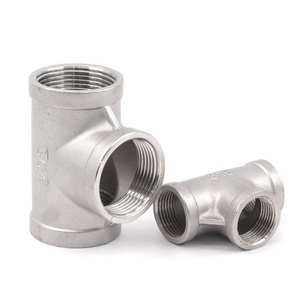 Accesorios de tubería de plomería en T de acero inoxidable 304/316, conexión roscada NPT BSP, tamaño de 1/8 "-4", marca HONESTA, 1 pieza, MOQ - Product Image 1