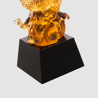 Trophée Plaque en Verre Cristal Liuli Dragon Chinois Écologique Poli Gravé Personnalisé Impression Numérique 2 Couleurs pour Célébrité