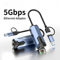 Adaptador de Red Gigabit USB 3.0 Tipo-C 2.5G/5G con Puerto Ethernet RJ45, Conversor de 2500/5000 Mbps Externo en Stock, Compatible con Laptop