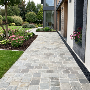 Best Selling Sandstone Flag Slab Honed Surface Gray Color Natural <b>Stone</b> Exterior Flooring Contemporary Design - Product Image 1
