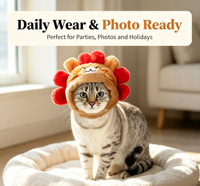 Chapeau en peluche Crinière de lion pour animaux de compagnie, accessoire de costume mignon de dessin animé pour petits chats, doux et confortable, idéal pour les photos, les fêtes et le déguisement quotidien