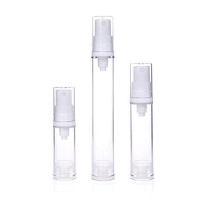 Clear PET Cylinder Cosmetic <b>Bottles</b> with Airless Pump 5ml 10ml Travel Size Serum Lotion Packaging - Product Image 2