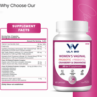 Complément Probiotique et Prébiotique Quotidien pour Femmes Adultes, avec D-Mannose et Complexe de Canneberge, Soutien Immunitaire, 60 Capsules, OEM, Marque Privée, Vente en Gros