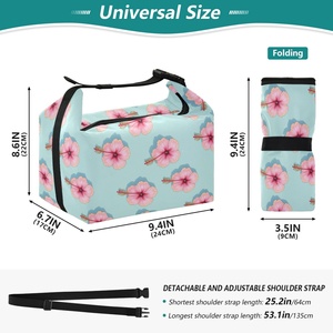 Hawaiian Pink Hibiscus Flower Lifestyle Custom Insulated Thermal Lunch Cooler Bags Lightweight Eco-Friendly Cooler Lunch Bag - Product Image 3