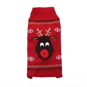 Suéter Navideño para Mascotas, Diseño de Reno con Nariz Roja, Algodón Orgánico, para Perros y Gatos, Tallas Pequeña/Mediana/Grande, Venta Directa de Fábrica - Product Image 2