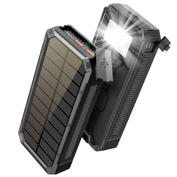 الشمسية المحمولة للماء المحمولة قوة البنك 10000 Mah لجميع هاتف ذكي باور بنك لشحن البطاريات سريع شحن بطارية خارجية Led