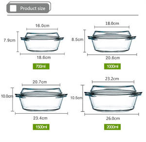 Ensemble de casseroles en verre borosilicate antiadhésif IKOO GLASS 2 pièces, moderne, durable, écologique, de haute qualité, compatible <span class=keywords><strong>four</strong></span> et <span class=keywords><strong>lave</strong></span>-<span class=keywords><strong>vaisselle</strong></span> - Product Image 2