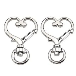 Fancy Lanyard Clips DIY Key Chains Accessories Metal Swivel Lobster Claw Clasp Heart Hook