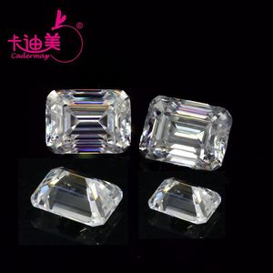 Cadermay Moissanite Gemstone Emerald Cut D Color Rectangle Loose Stone For Jewelry Making - Product Image 1