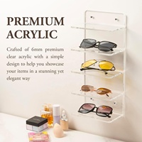 Support de lunettes de soleil en acrylique transparent de qualité supérieure à 5 niveaux étagère murale pour lunettes présentoir de table vitrine de lunettes de vente au détail