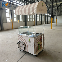 Chariot de Vente Ambulant pour Glaces de Festival avec Congélateur Intégré – Idéal pour la Restauration Extérieure
