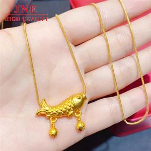 Or alluvial comme droit comme pluie carpe coude pendentif femme niche tour de cou bonne chance continu Koi petit <span class=keywords><strong>poisson</strong></span> <span class=keywords><strong>rouge</strong></span> collier approvisionnement - Product Image 3