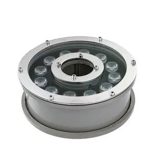 Extérieur en fonte d'aluminium télécommande rgb ip68 6W buse étanche submersible sous-marine led fontaine lumières pour fontaine