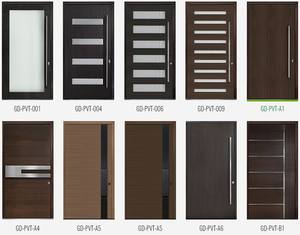 Porte d'entrée extra large en aluminium Porte d'entrée en <span class=keywords><strong>bois</strong></span> massif avec éclairage latéral en verre pour usage extérieur - Product Image 2