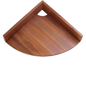 Wooden Wall Mounted Corner <b>Shelf</b> Natural Wood Color Durable Storage Rack For <b>Bedroom</b> Or Office Use - Product Image 4