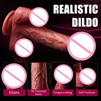8,7 Zoll Realistischer Stoßdildo mit Leckfunktion, Vibrator für Anale und Klitorale G-Punkt-Stimulation, Heizfunktion und Fernbedienung, Erotikspielzeug für Frauen