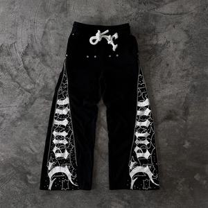 Pantalon de survêtement pour homme avec fermeture éclair, strass, impression sérigraphique, coton lourd, ample, jogging en molleton français - Product Image 4