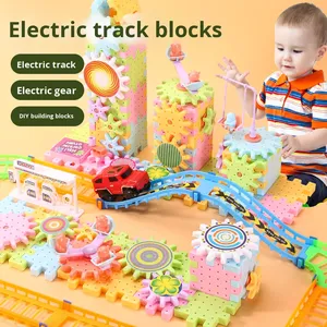 Điện tự làm lắp ráp đường sắt xe đồ chơi ABS Vật liệu khối xây dựng điện tử bộ đồ chơi giáo dục cho bé trai và bé gái - Product Image 4
