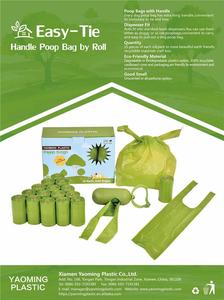 Sacchetti per Escrementi di Animali Domestici Ecologici in Amido di Mais HDPE/LDPE/HDPE+EPI/LDPE+EPI/Compostabili con Manico Facile da Legare su Rotolo - Product Image 5