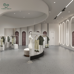 Moderno Exhibidor de Ropa Portátil de Madera <span class=keywords><strong>para</strong></span> Boutique, Mueble de Diseño Interior <span class=keywords><strong>para</strong></span> Tiendas de Ropa Femenina y Masculina - Product Image 4