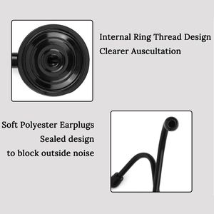 Tout Noir Médecin Cardiologie Stéthoscope Professionnel Médical Coeur Stéthoscope Infirmière Étudiant Équipement Médical Dispositif - Product Image 4