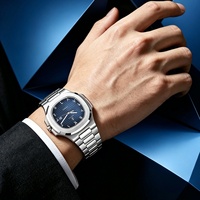 Montre mécanique pour homme AIMANA, 41 mm, carrée, en acier inoxydable, style professionnel, chiffres arabes, étanche 30 m, transfrontalière