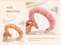 Headband Spons untuk Wanita dan Gadis, Headband Rambut Mengembang, Makeup, Kain Terry, Spa, Retro, Aksesoris Rambut Wanita